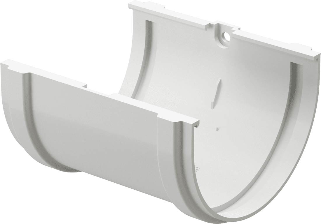 Соединитель желобов d120 мм Docke Premium, Пломбир (RAL9003)