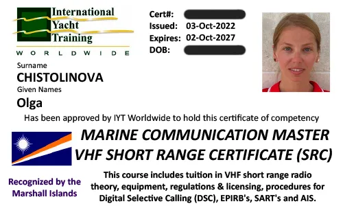 Лицензия VHF IYT Лицензия VHF IYT