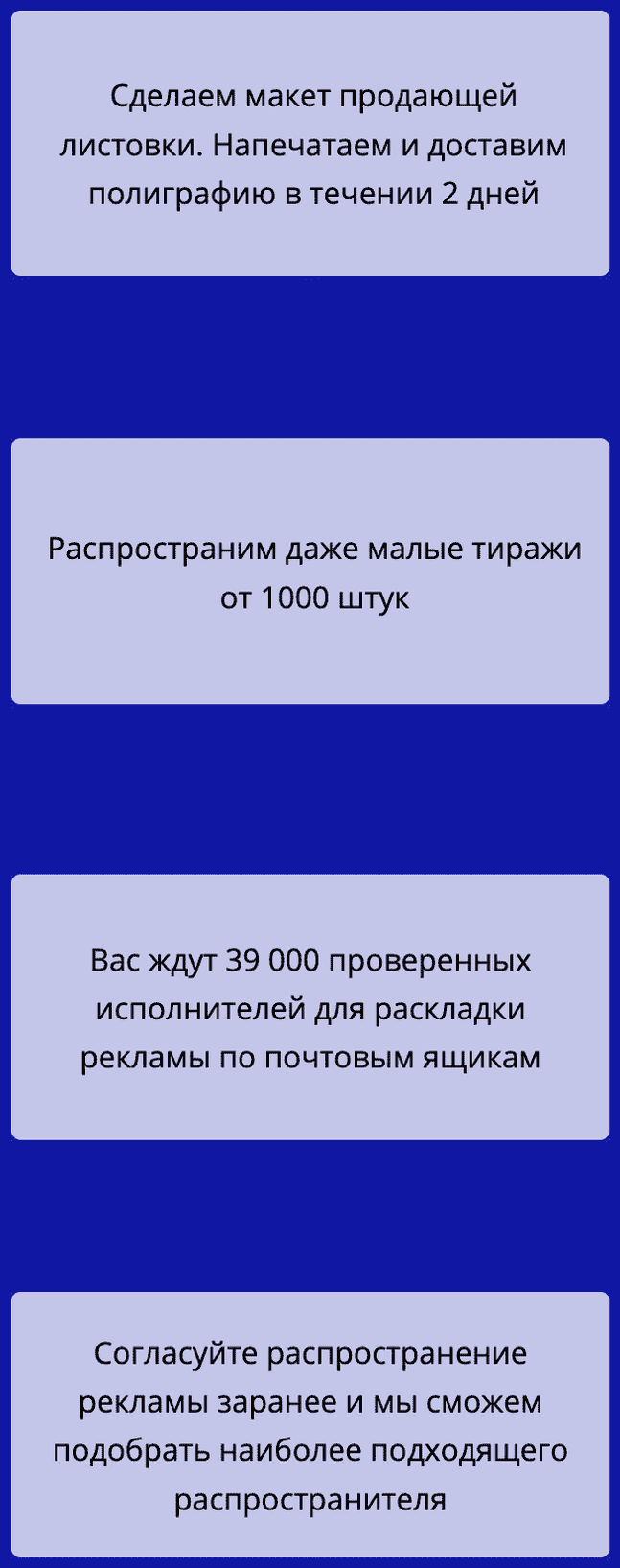Распространение листовок по почтовым ящикам в СПб описание услуг Распространение листовок по почтовым ящикам в СПб описание услуг
