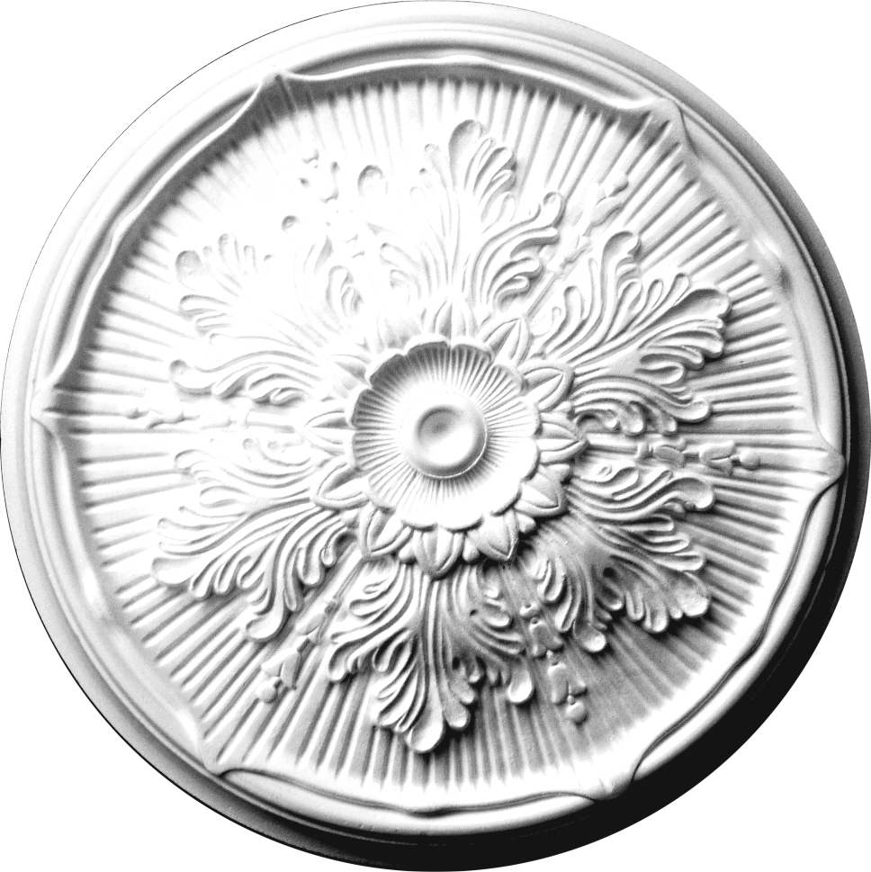 Розетка потолчная из пенополистерола под люстру, диаметр 530 мм. Розетка с лепной поверхностью и рельефными формами.