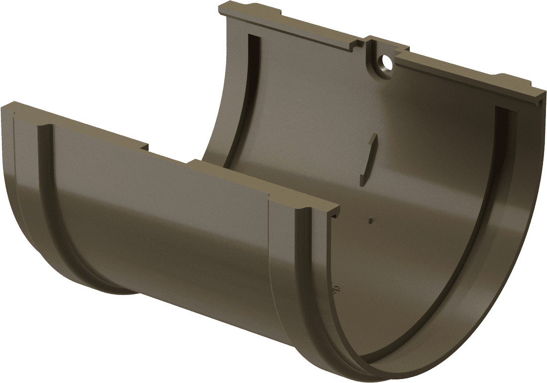 Соединитель желобов d120 мм Docke Premium, Каштан (RAL8017)