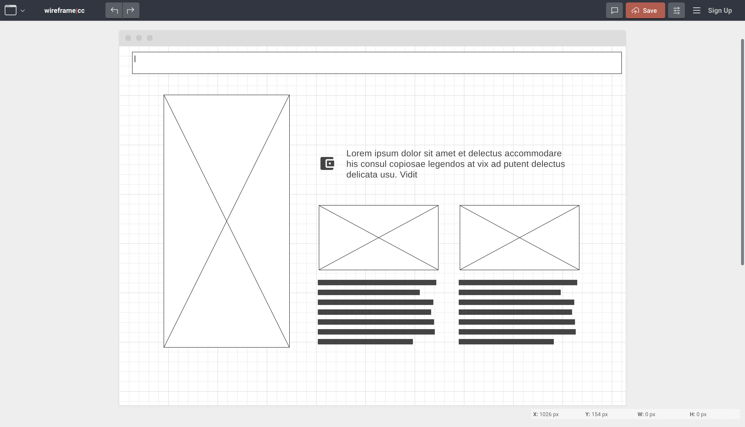 Интерфейс программы wireframe cc