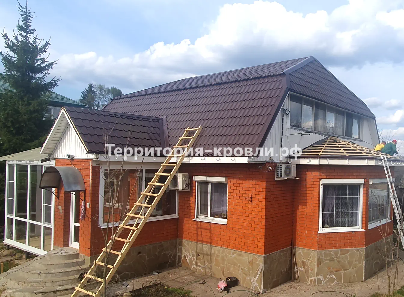 Замена кровли, д. Каменка — кровля из металлочерепицы
