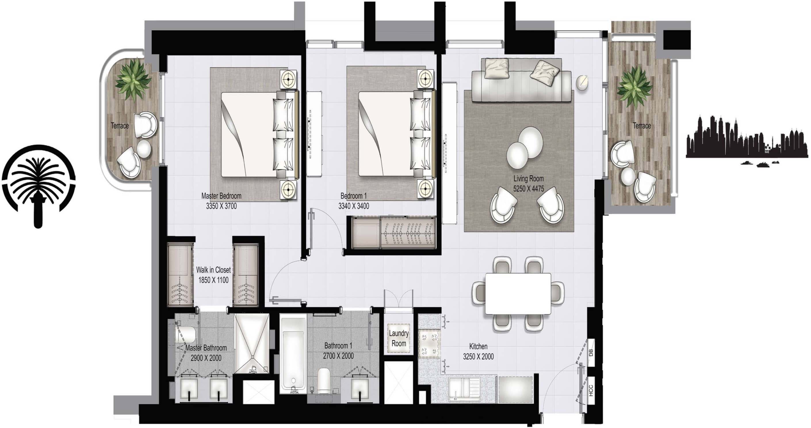 Emaar Beachfront Marina Vista Apartments Floor Plans