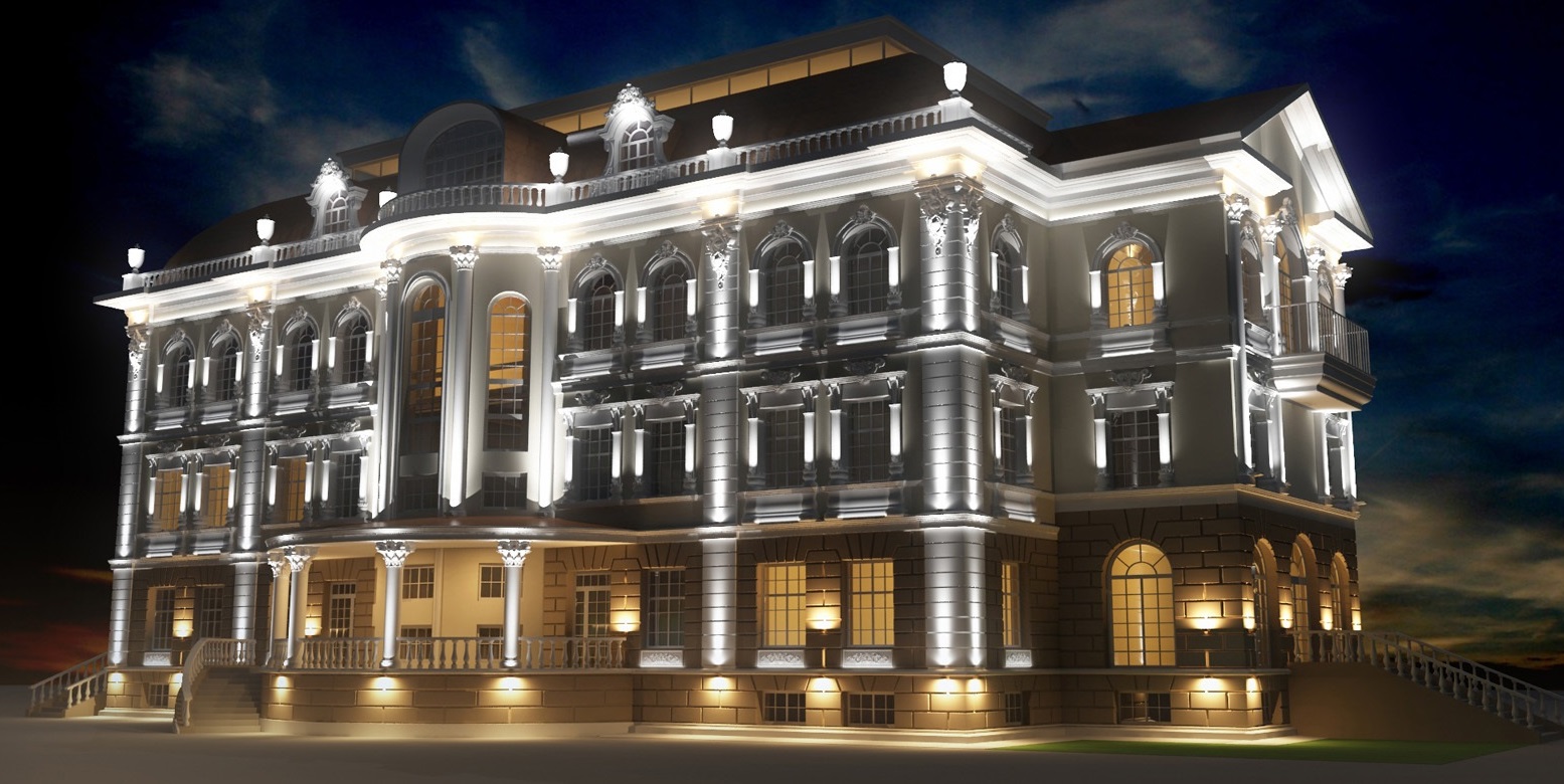 Особняк фасадного освещения Особняк фасадного освещения