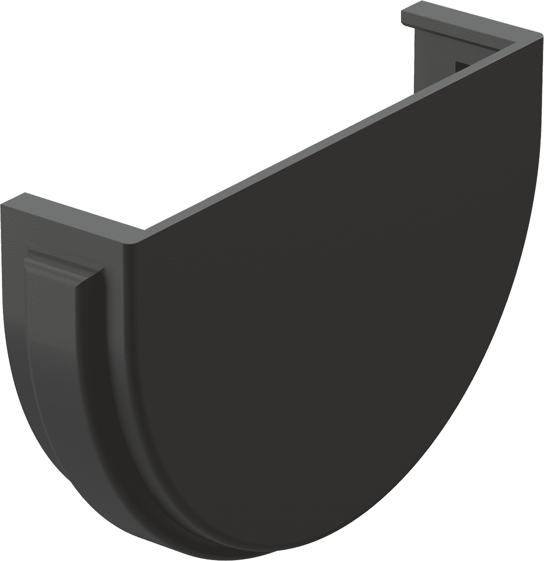 Заглушка жёлоба d120 мм Docke Premium, Графит (RAL7024)