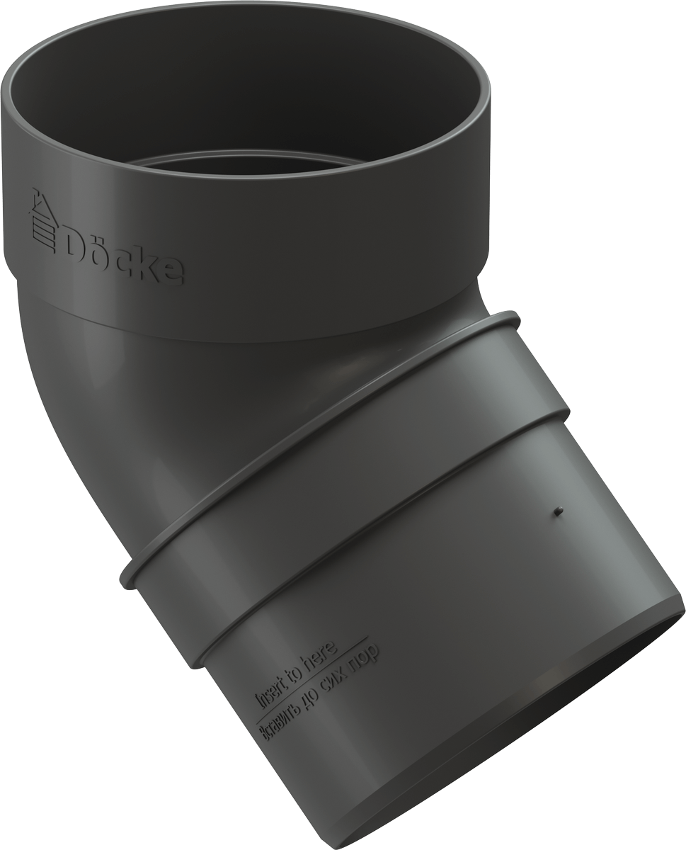 Колено 45° d80 мм Docke Standard, Серый (RAL7024)