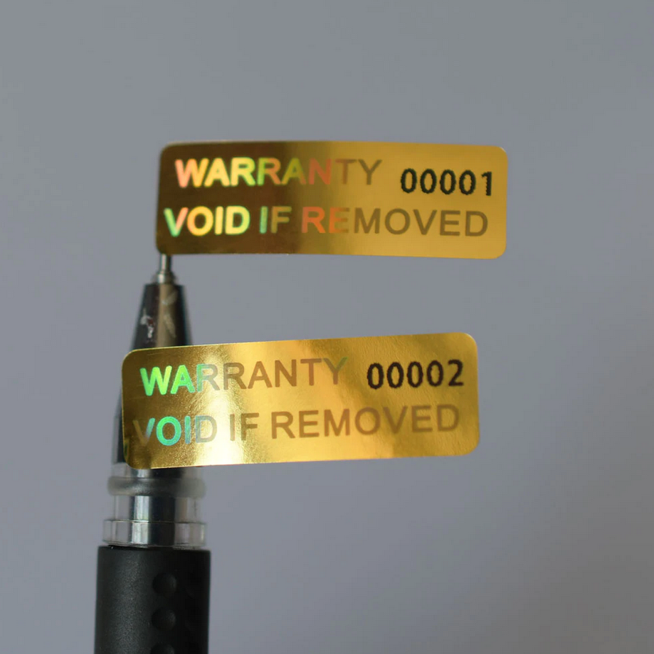 Голограмма пломба void if removed с номером Голографическая пломба void if removed с номером на золотой фольге