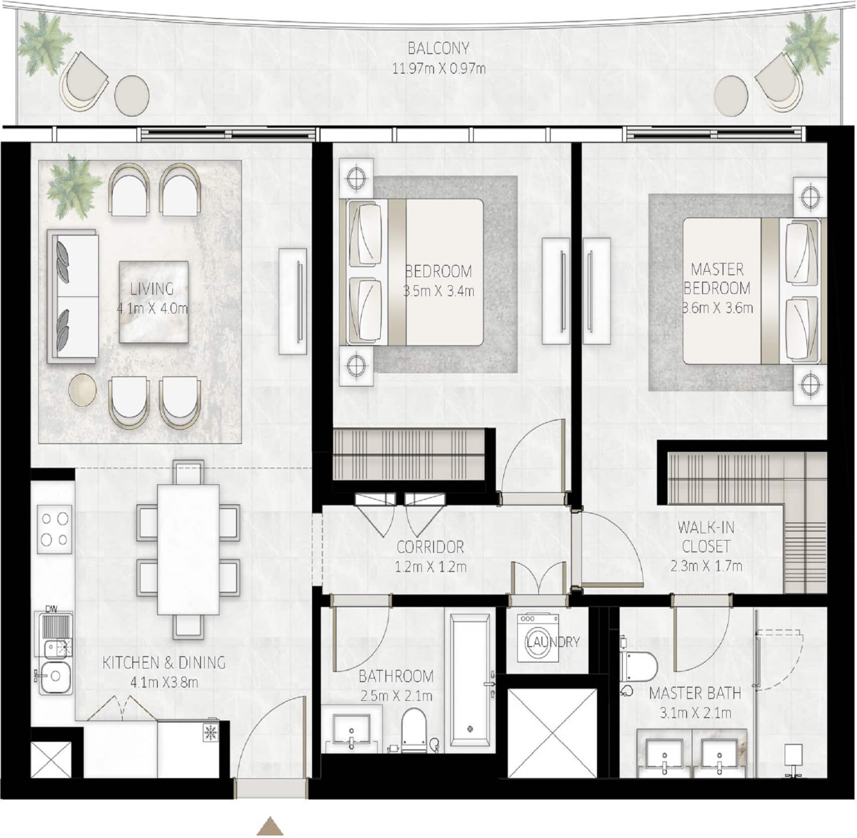 Emaar Beachfront Beach Vista Apartments Floor Plans