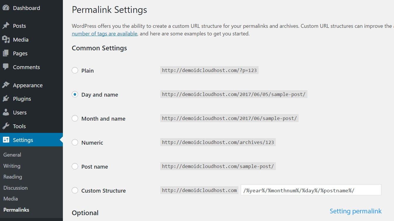 Настройка URL WordPress Настройка URL в админке WordPress