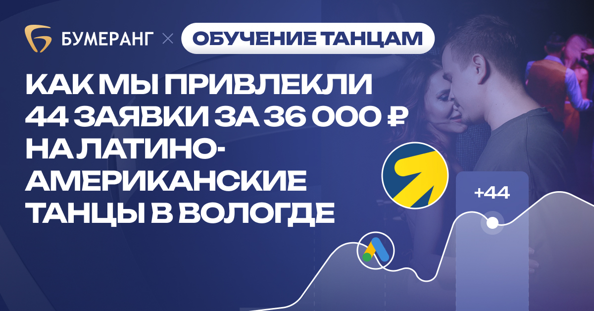 Как мы привлекли 44 заявки за 36 000 ₽ на латиноамериканские танцы в Вологде Как мы привлекли 44 заявки за 36 000 ₽ на латиноамериканские танцы в Вологде