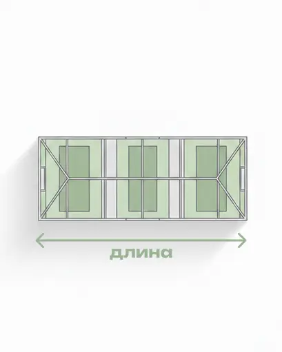 Длина теплицы Схема теплицы с указанием длины