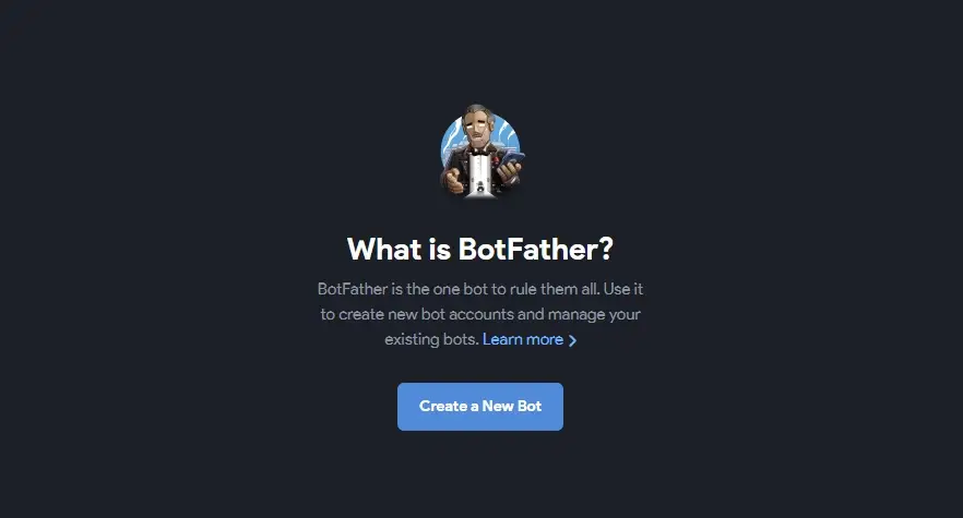 Регистрация бота через BotFather Регистрация бота через BotFather фото