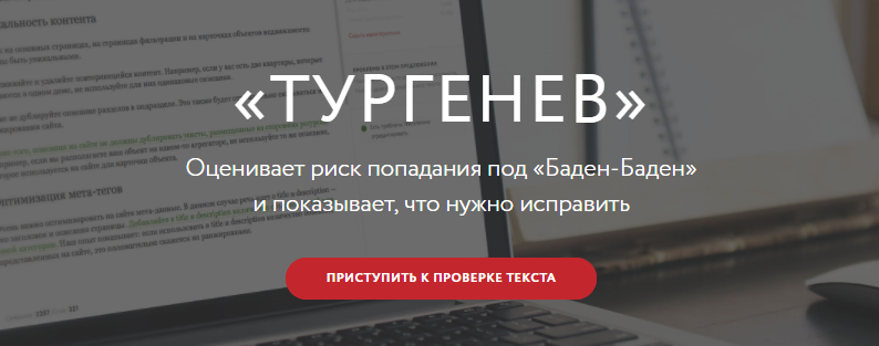 Сервис Тургенев Сервис для проверки Тургенев