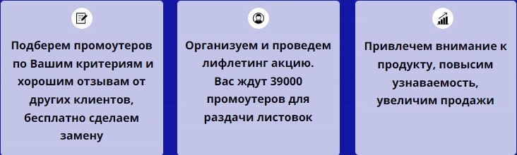 Описание организации лифлетинг акции Описание организации лифлетинг акции