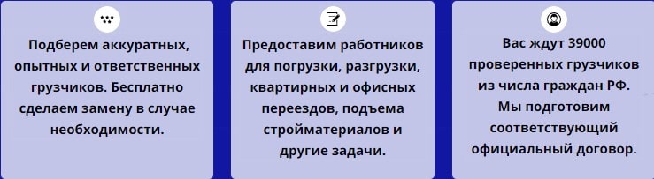 Описание услуг агентства грузчиков Описание услуг агентства грузчиков