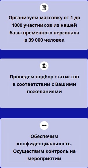Описание организации массовки для мероприятия 1 Описание организации массовки для мероприятия 1