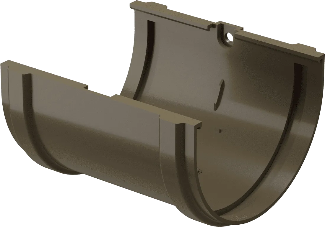 Соединитель желобов d120 мм Docke Premium, Каштан (RAL8017)