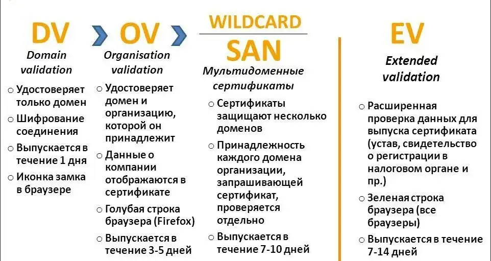 Виды SSL Виды SSL-сертификатов