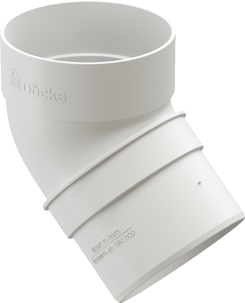 Колено 45° d80 мм Docke Standard, Белый (RAL9003)