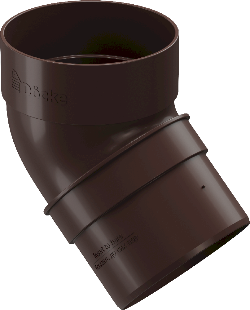 Колено 45° d80 мм Docke Standard, Тёмно-коричневый (RAL8019)